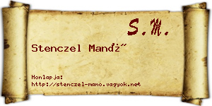 Stenczel Manó névjegykártya